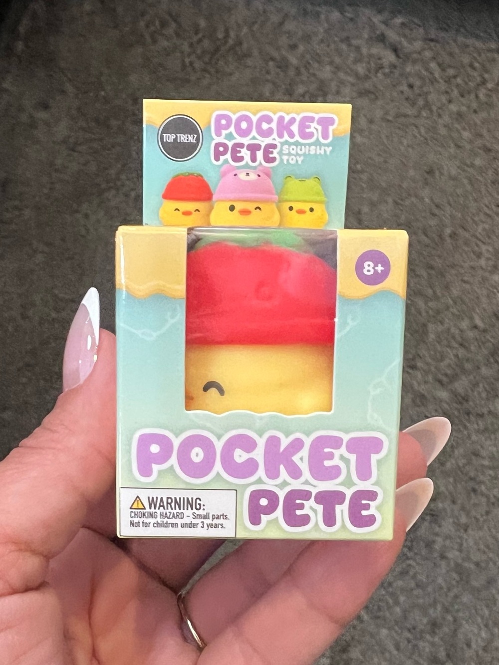 Unreleased Top Trenz Pocket Pete Squishy Toy - Red and Yellow